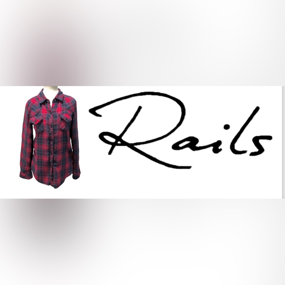 RAILS red and blue plaid shirt size S